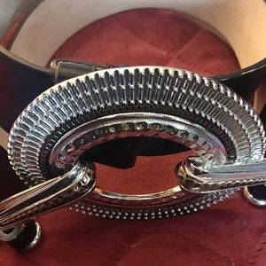 CHICO'S BLACK LEATHER BELT Size S/M